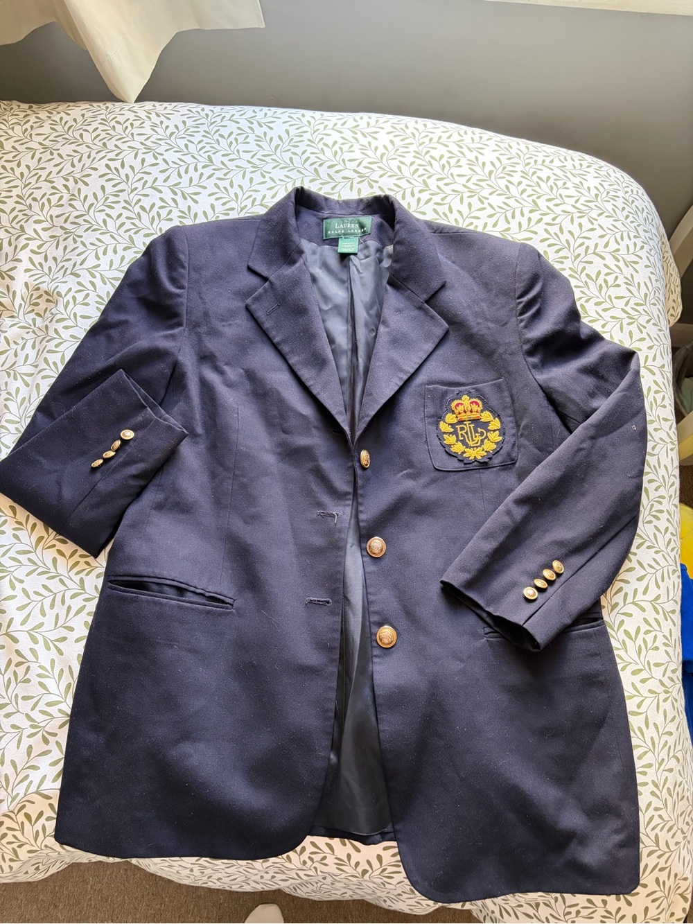 Ralph Lauren Navy Blazer with Embroidered Crest